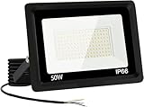 Jefedana LED Strahler Außen 50W-IP66 Wasserdicht Fluter-6000K 5000LM Superhell LED-Strahler für Hinterhof, Garage, Flur,Garten