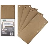 D.RECT 50er Pack Karton-Trennstreifen 10,5x23,5cm Trennlaschen Trennblätter Register-Trenner Ordner Register 300g/m² Kraftpapier