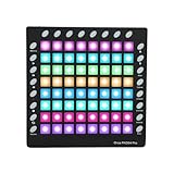 Fockety MIDI Controller Strike Pad, 64 RGB Pads 128MB Sound Library 8 RGB-Schaltflächen, mit MIDI-Eingangsausgabe USB-Konnektivität, für die Musikproduktion Live Performance Dawsystems