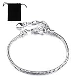 NJCXOLA Armband Damen Silber Karabinerverschluss DIY Armband Verstellbare Armkette Charm Armband Schlangenkette Armbänder für Damen Herren Silber Armband Schmuckgeschenke