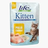 Life Cat 10 Umschläge x 70 g gesundes Katzenfutter (Kitten/Huhn)