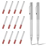 Gravurstifte aus Wolframkarbid Wolframcarbid Stift Hartmetallspitze Scriber 2 Stück Anreißnadel Hartmetall mit Rot Schutzhülle Gravieren Stift für Keramik, Edelstahl und Glas