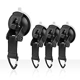 EFUTURETIME 4 x Saugnapf Haken Camping Saugnäpfe Extra Stark bis 10kg, Auto Saugnapfhakenset Fenster für Dachzelt Auto, Wohnmobil, Zuhause, Markise