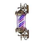 LED-Licht, drehbares Schild „Friseursalon geöffnet“ im Retro-Stil für den Außenbereich, rote, weiße und Blaue Streifen, an der Wand montiert, wasserdicht, energiesparend, Wandleuchte für den Auße