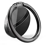 YGKJ Handy Ringhalter, Smartphone Fingerhalter, 360 Grad Drehung Universal Phone Ring Halterung Ringhalter Fingerhalterung Ständer Handyhalterung Kompatibel mit iPhone iPad Samsung und mehr (Schwarz)