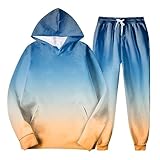 Generisch Sportanzüge Sweatshirt Hose Mit Kapuze Sport Set Jogginganzug Trainingsanzüge Herren Langarm Sport Basic Trainingsanzug Laufanzug Jagdbekleidung Herren(Orange,3XL)