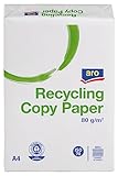 aro Recycling-Kopierpapier Druckerpapier Universalpapier - DIN A4-80 g/m² - 5 x 500 Blatt - grau, allround Kopierpapier für Zuhause Büro Laserdrucker, Tintenstrahldrucker, Rechnungen, Home Office