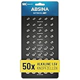 ABSINA 50er Pack Alkaline Knopfzellen Sortiment - 10x AG1 /...