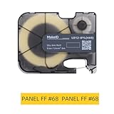 MakeID Allwetter-PET-Etikettenband mit Farbbandkassette für Ausweis- und Gerätebeschriftung im Innen- und Außenbereich, für P31-Etikettenhersteller, Schwarz auf Gelb, 8 m L/Rolle