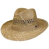 Lipodo Classic Fedora Strohhut - Sommerhut Made in Italy - Bogarthut mit Ripsbandgarnitur - Hut aus Stroh - Sonnenhut Frühjahr/Sommer Natur XL (60-61 cm)