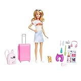 Barbie-Puppe, Reise-Barbie mit blonden Haaren, 10+...