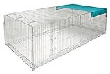 Kerbl 82825 Freigehege mit Ausbruchsperre 230 x 115 x 70 cm, mit Abdeckung