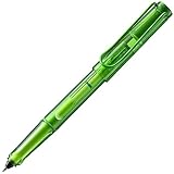 LAMY balloon Tintenroller 311- Volltransparenter Rollerball in der Farbe Grün mit markantem Griffstück und pulverbeschichtetem Metallclip - Mit Tintenrollerpatrone- Strichbreite M, 14x1,2x1,2 cm
