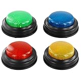 QWORK® 4 Stück Lichter und Geräusche Summer, Antwort Buzzer, für Partys, Reaktionstraining und Klassenzimmer