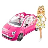 Barbie-Puppe und Auto, rosa Barbie-Auto, Cabrio mit weißer...