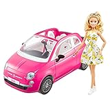 Barbie-Puppe und Auto, rosa Barbie-Auto, Cabrio mit weißer...