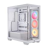 Corsair 3500X LX-R RGB iCUE LINK Mid-Tower-PC-Gehäuse – 3 x Vorinstallierte LX120-R RGB-Lüfter, Inklusive iCUE LINK System Hub, GPU-Anti-Sag-Arm, Platz für bis zu 10 x 120-mm-Lüfter – Weiß