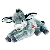 Teddy Hermann 90249 Esel liegend 50 cm, Kuscheltier, Plüschtier mit recycelter Füllung