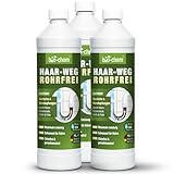 bio-chem Haar-Weg Abflussfrei – Abflussreiniger EXTRA STARK – 3x 1000 ML - Bis zu 20 Anwendungen je Flasche Rohrreiniger – Extrem effektiver Abflussöffner & materialschonend - Made in DE