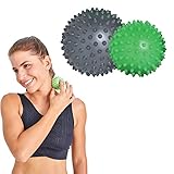 Schildkröt Uni Noppenball Fitness Massagebälle 2er Set, Limegreen-anthrazit