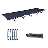 IIPOSAQQ Faltbares Campingbett für robustes, breites, stabiles, tragbares Schlafbett für Camping, Büro, maximale Traglast: 150 kg