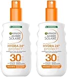 Garnier Ambre Solaire Hydra Protect+ Sonnenschutz-Milch 24h LSF 30, Schutz vor UVA und UVB, mit Vitamin C, 150 ml (Packung mit 2)
