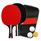 alloneslife 1 Paar Pingpong Paddel Tischtennisschläger Tischtennisausrüstung für Anfänger Tischtennisschläger Set mit Gummigriff