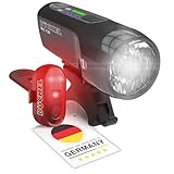 Büchel BLC 720 Fahrradlichter Set I 70/30/15 Lux I StVZO zugelassen mit bis zu 14h Akkulaufzeit I Aufladbares Fahrrad licht LED für vorne + hinten I Rücklicht Fahrrad, fahrradlicht vorne I Micro-USB