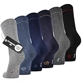 Effeet Socken Herren, 6 Paar Business Herrensocken aus atmungsaktiver Baumwolle ohne drückende Naht, Anzug Socken mit Geschenkbox，Strümpfe für Altag und Freizeit, Männergeschenke