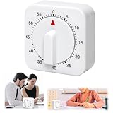 1 Stück Küchentimer Mechanisch, Kurzzeitwecker küche 60 Minuten, Weißer Küchenwecker Leicht zu Tragen, Kurzzeitmesser Leicht zu Bedienender, für Kochen, Backen, Waschen, Fitness, Lernen, Spielen