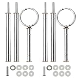 Ezydka 2 Sets Etageren Stangen Set Ø 1cm Etagere Bausatz, Etagere stangen Set Edelstahl Etagerenhalter mit Schrauben und Unterlegscheiben, Silber, 2 bis 3 Etage