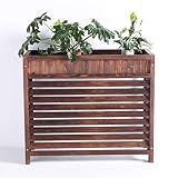 Freistehende Zaunelemente aus Holz für Klimaanlage, Blumenständer, Garten-/Terrassen-/Balkondekoration, 110 x 54 x 104 cm (eine Farbe: 110 x 54 x 104 cm)