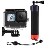 Wiseten Schwimmender Handgriff + Wasserdicht Schutzhülle Gehäuse Zubehör Set für GoPro Hero 12 11 10 9 Black, Floating Handler Kameragriff, Schutzgehäuse Zubehör