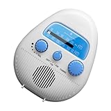 NUOBESTY Wasserdichtes Duschradio Mini Tragbarer Fm am Badezimmerlautsprecher mit Lautstärkeregler Kompakter Spritzwassergeschützter Stereo Sound für Dusche und Küche Praktisches Bad Radio