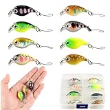 Zfseyuh 8 Stück Forellen Wobbler Set, Forellen Köder AngelKöder für Verwendung in Salzwasser, Süßwasser, Forelle, Barsch, mit Box