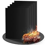 HAOCEE Grillmatte für Gasgrill, 5er Set 40x32 cm Antihaft Grillmatten Wiederverwendbar Backpapier Backmatte, PFOA-Frei Teflon BBQ Grillmatte Gasgrill Zubehör, Geeignet für Holzkohle, Gasgrill, Grill