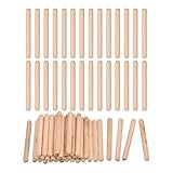 QUARKZMAN 60 Stk. Holzdübel 6x60mm(0,24x2,36) Gerillte abgeschrägte Enden Holz Dübelstifte Getrocknetes Hartholz für Holzbearbeitung Möbel Regal