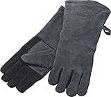 RÖSLE Grillhandschuhe, Hochwertige Lederhandschuhe zum Schutz vor Verbrennungen, Leder, Universalgröße 24/XL, grau/schwarz