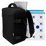 Lavatelli Vac-u-Bag – Ryanair Rucksack 40×30×20 mit 2 Travel-Vakuumbeuteln 40×45 | Handgepäck für Low-Cost-Flüge | Kompatibel mit Vac-u-Pump | Premium Reiserucksack & Zubehör