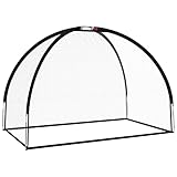 vidaXL Golf Übungsnetz, Golf Training Netz mit Tragetasche, Golf Netz für Golfspieler Anfänger, Golf Trainingshilfe für Zuhause Garten, Schwarz Polyester