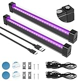 URAQT Schwarzlicht LED Strip, 2 Stücke 5V 10W 31cm Schwarzlicht Lamp, 3 Beleuchtungsmodi, Gebührenpflichtig UV LED Schwarzlicht, Für Glow Party, Deko, Disco,Halloween Weihnachten, Bühnenbeleuchtung