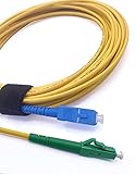 Elfcam® -20m LWL Glasfaser-Kabel LC/APC auf SC/UPC Stecker, Simplex Singlemode 9/125μm OS2 Patchkabel, Lichtwellenleiter LSZH (20M)