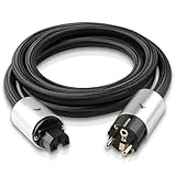 Impeto HiFi Stromkabel,Audiophile High End Netzkabel, OFC Schuko-Stecker-auf-Buchse-Stromkabel EU-Stecker für DVD/Verstärker/Decoder/Subwoofer/AMP -1,5M
