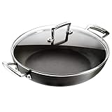 Le Creuset Aluminium-Antihaft Profipfanne mit Deckel, Ø 30 cm, Für alle Herdarten inkl. Induktion geeignet, Anthrazit/Silber, 51107300010502