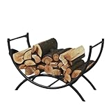 Robuster Holzunterstand für den Außenbereich zum Schutz von Brennholz und zur ganzjährigen Lagerung Schwarz D