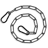 HJZHII 60cm Kette Schwarz,Stahlkette Ketten,Edelstahlkette Schwarze Kette Gliederkette Edelstahl Ketten Torkettenschloss Kettenglied Torriegel Mit Karabiner Rundstahlkette Für Außenzäune Spiralketten
