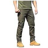 DBMZV Wanderhose Herren Wasserdicht Trekkinghose Männer Sommerhose Fahrradhose Lang Radlerhose Leichte Atmungsaktiv Outdoor Hosen für Urlaub Beach, Sweathose Jeansshorts Miederpants(Grün,S)
