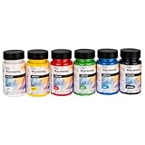 Ideen mit Herz Acrylfarbe Harmony | Acrylic Paint Set | 6 Farbtöne | seidenmatt | hochdeckend | Farben auf Wasserbasis | je 90 ml (Basic-Farbtöne)