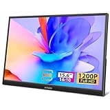 16 Zoll Tragbarer Monitor, 1920*1200 IPS Plug and Play Laptop Monitor, USBC Travel HDMI Display, Leichtgewicht mit Sprechern&Stand, Reisemonitor für Mac PC Phone PS4/5 Xbox Switch