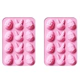 SilikonformSchwein 1 Packungen Mit 12 Mulden, Schweinegesicht Geleeform FüR Kinder Silikonform In LebensmittelqualitäTEmoticons, Ferkel, Kuchenformen FüR Gelee, Fondant, Hartbonbons, (Pink, One Size)